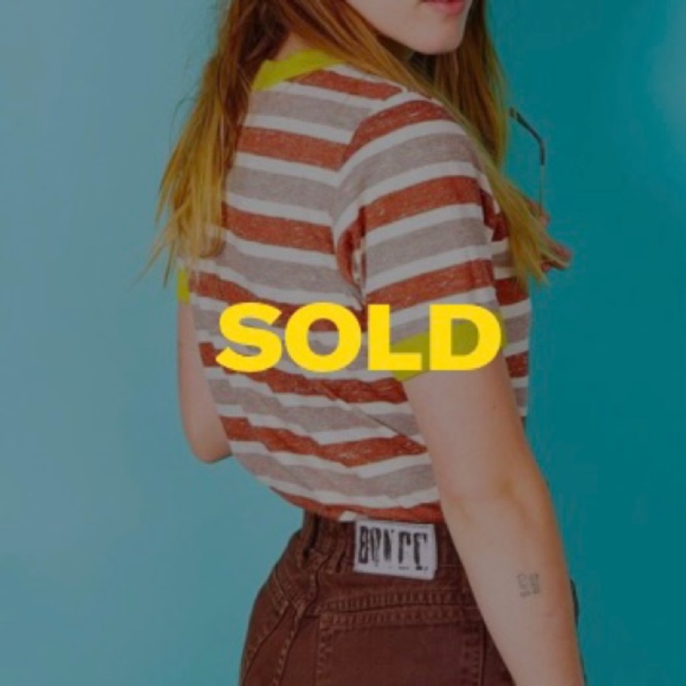 SOLD!! Big Bud Press Striped Vintage Tee Yellow